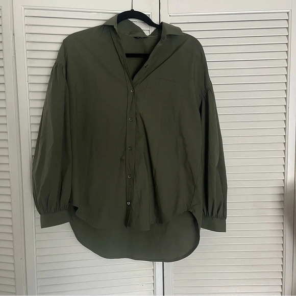 Rails green button down oversized boxy shirt Janae olive XS - Picture 1 of 9